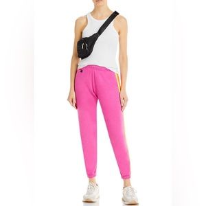neon pink aviator nation sweatpants